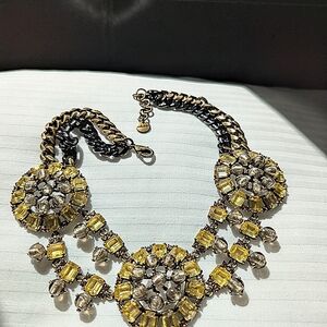 Stella & Dot Statement Necklace With Citrine Crystals